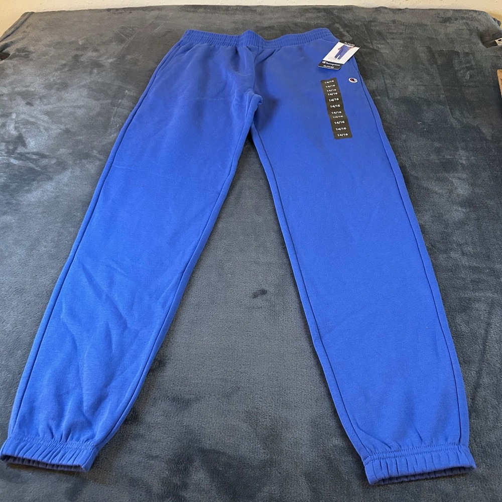 Champion‎ Sweatpants Joggers Comfy Activewear Blue Kids XL (14/16) 30x29" NWT